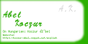 abel koczur business card